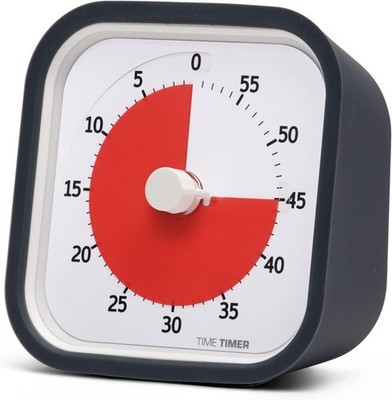 Time Timer TTM9-W Study Timer, Mod Charcoal Gray 60 Minutes, Learning Alarm, Gen