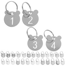 30 Pcs Stainless Steel Charms Key Tags Identifiers Hanger Number