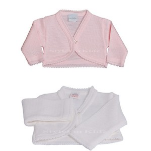 baby girl white christening cardigan