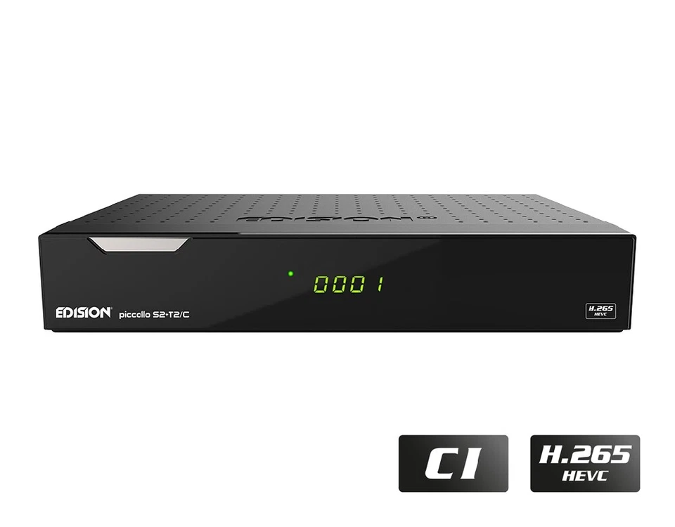 Edision PICCOLLO 3in1 S2+T2/C Combo Receiver H.265/HEVC DVB-S2,DVB-T2,DVB-C) CI  - Bild 2 von 4
