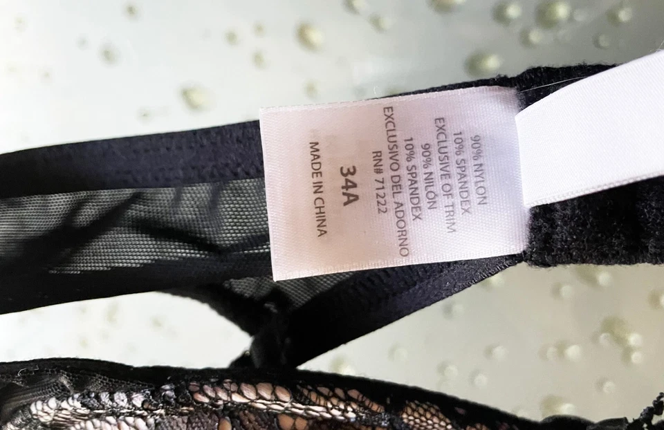 Sujetador push up acolchado de encaje negro Jessica Simpson 34A NUEVO Foto 3 de 4