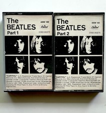 Vtg THE BEATLES Cassette WHITE ALBUM Part 1 2 COMPLETE 2 Tape Set OG NEAR MINT
