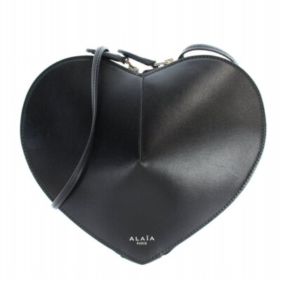 ALAIA Lux Calfskin Le Coeur Bag Shoulder Bag Leather Heart Black AA1P003C0Y75