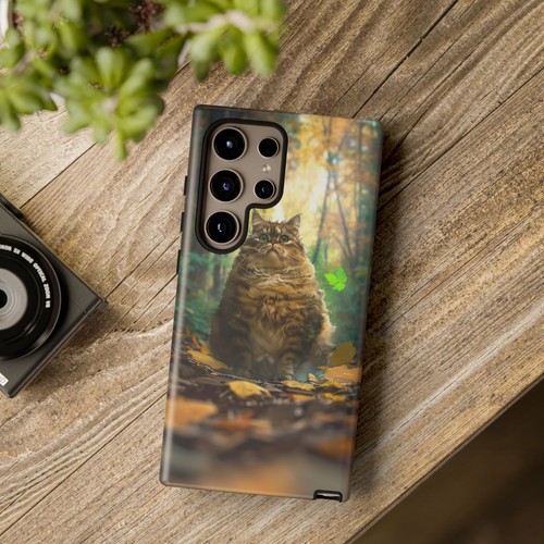 For iPhone / Galaxy / Pixel | Phone-Ink Case - Chonk Fat Gray Cat Forest Anime - Picture 90 of 173
