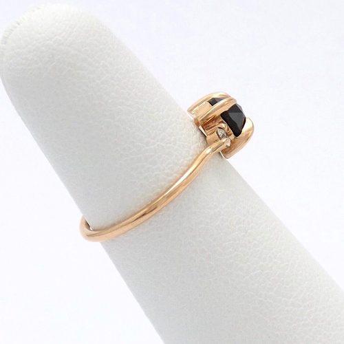 Catbird 14K Rotgold schwarzer Diamant Odile der Schwan Verlobungsring zertifiziert - Bild 5 von 10