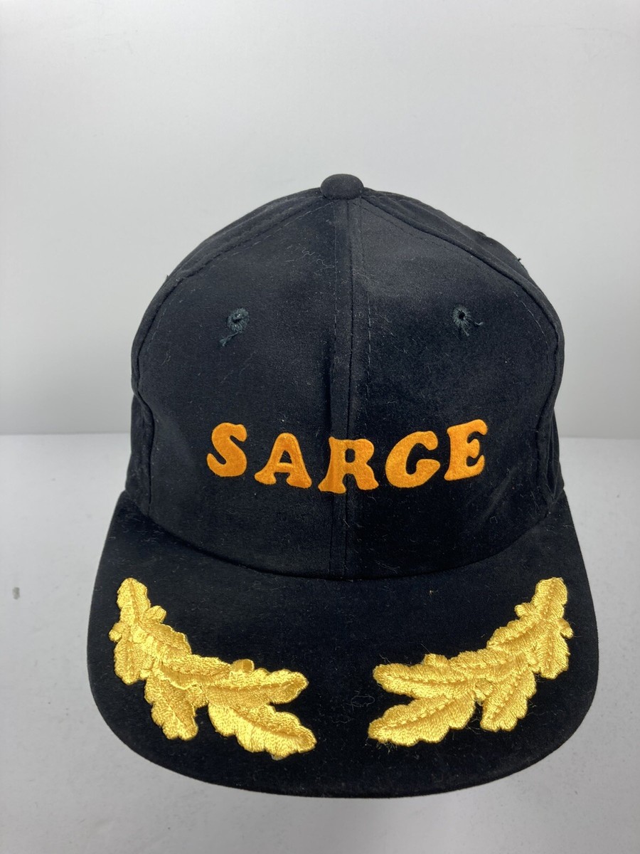 VTG Sarge Velvet SnapBack Hat Military Black Scrambled Eggs