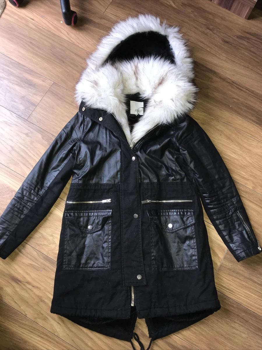 River island sales black coat