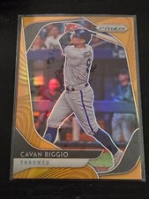 2020 Panini Prizm Tier II Neon Orange Prizm  #D /100 Cavan Biggio #120 Blue Jays