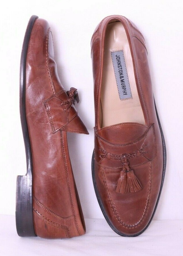 Vintage Johnston Murphy Apron Toe Tassel Loafers Vintage Johnston Murphy Burgundy Leather Apron Toe Tassel  main image 3