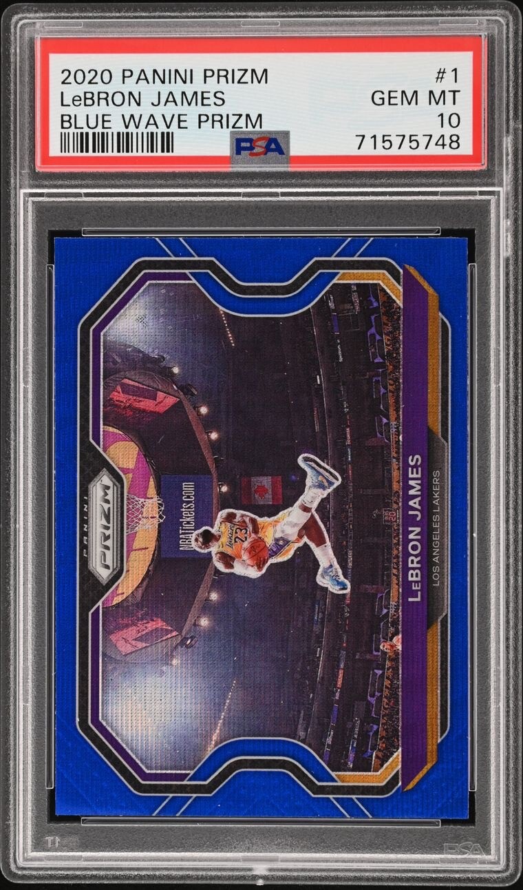 2020 Panini Prizm #1 Lebron James Blue Wave PSA 10 Gem Mint
