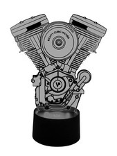3D LED-Lampe V2 Motor Tischlampe  Werkstatt-Licht Biker Rocker Motorradfahrer