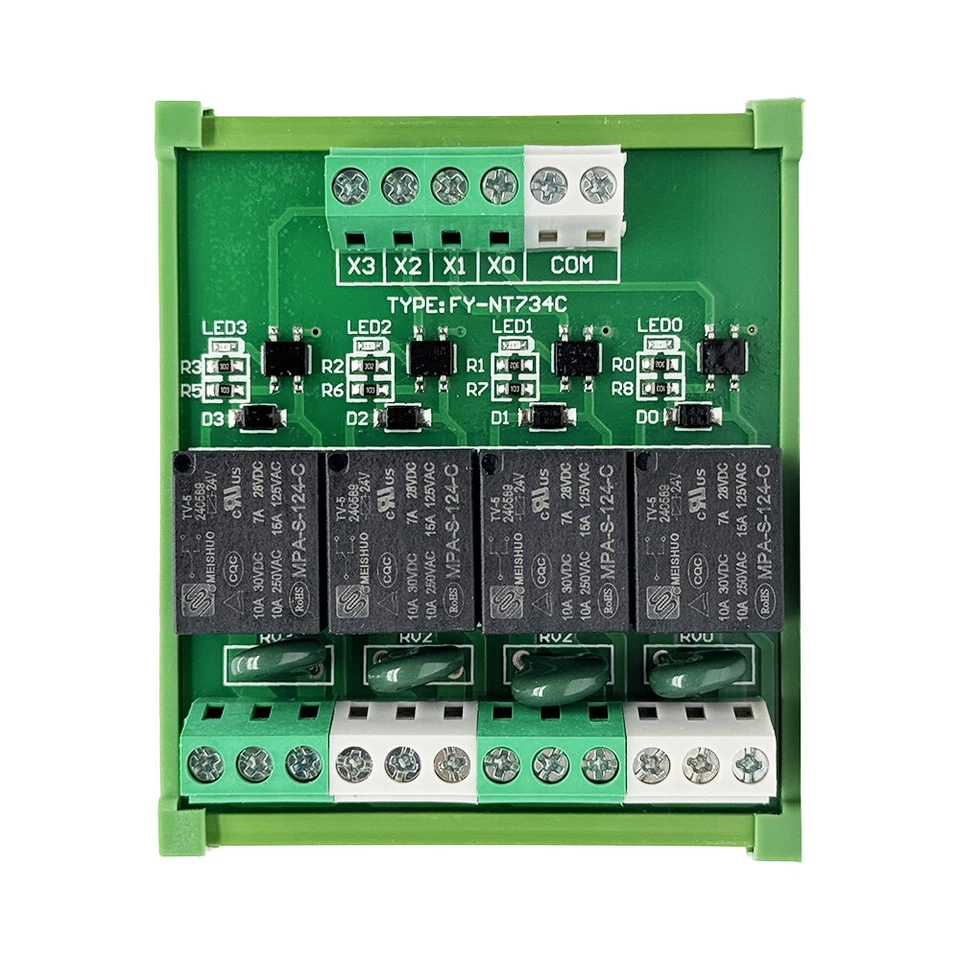 4 Channel Relay Module 1 SPDT DIN Rail Mount  24V DCAC Interface Relay Module - Image 2 of 4
