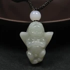 Certified Grade A 100% Natural Green Jadeite Jade Pendant Handcarved Angle 53888