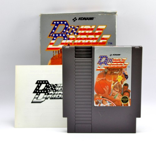 Vintage Nintendo NES DOUBLE DRIBBLE Basketball Game & Box & Manual Konami 1987 - Picture 3 of 3