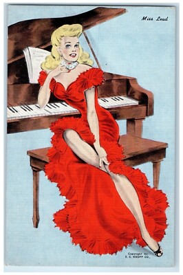 chinese dress ladies Women in Red Piano Lady - 2220 X 1220 - Painting main image 1