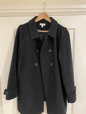 Jojo Maman Bebe Wool Maternity Swing Pea Coat Navy Blue Size 12