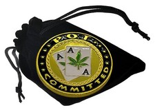 Pot Committed Small Leaf Poker Card Guard Protector Coin Weight w/Case + Pouch