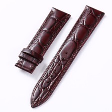 Double-sided Crocodile Grain Real Leather Waterproof Watch Band Strap 18 20 22mm
