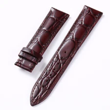 Double-sided Crocodile Grain Real Leather Waterproof Watch Band Strap 18 20 22mm