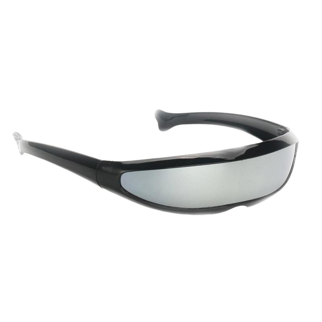 Futuristic Skinny Sunglasses Rainbow Mirror Lens Novelty Eyewear - Main Image