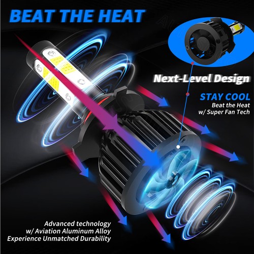 For Toyota Sienna Van 4-Door 2006-2010 LED Headlight Fog Light Bulbs Xenon White - Picture 11 of 19