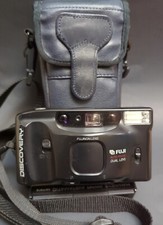 FUJI Black 35mm Discovery 180 Tele Dual Lens Auto Focus Camera With Case Tested