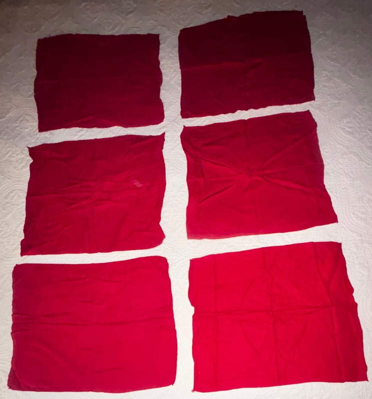 Set of 6 Red Linen Napkins - Approx 16" L x 12” W