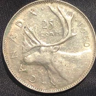 1950 Canada 25 Cents Silver Coin - XF (Extra Fine) condition