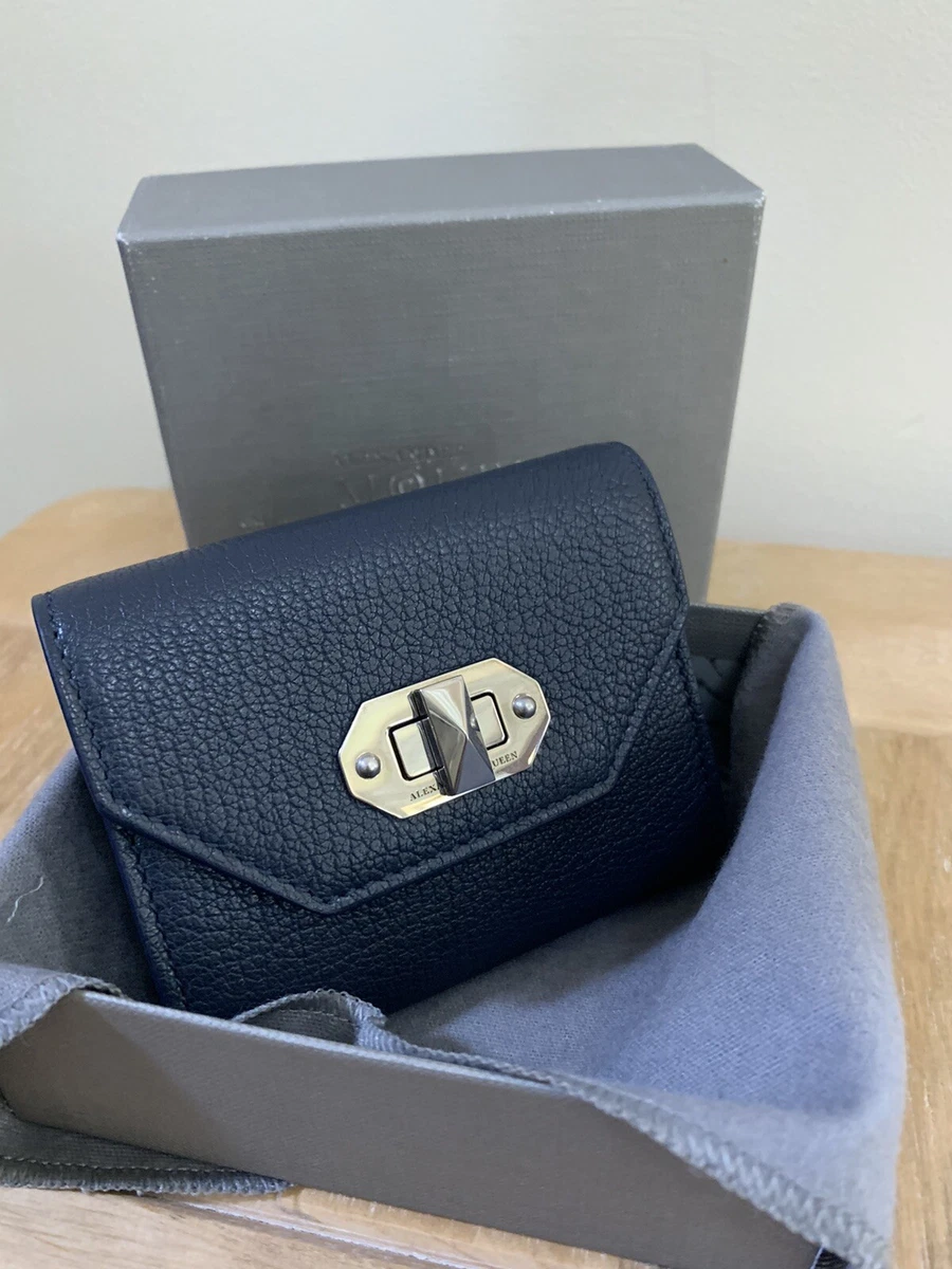 ALEXANDER MCQUEEN BOX CARD BUSINESS CARD HOLDER PURSE WALLET IN BLUE NIGHT  £285 | eBay