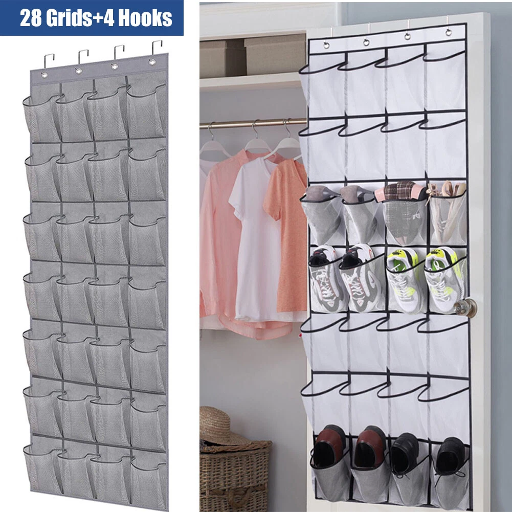 28 Grids Over Door Shoe Organizer Rack Closet Hanging Storage