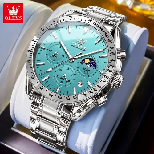 OLEVS Wasserdicht Quarzuhr Leuchtend Business Luxus Datum Armband Herren Herren - Bild 20 von 20