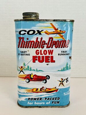 Vintage Cox Thimble Drome Glow Fuel Empty Can