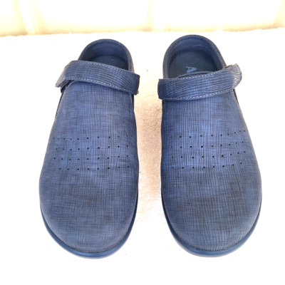 Alegria By PG Lite Non Marking Slip Resistant Navy Blue Heel Strap Slip-on New 