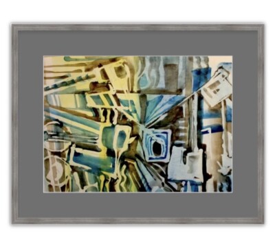 1970s Vintage Euro Mid Century Mod / Geometric Abstract / ~12 X 9  / Unframed