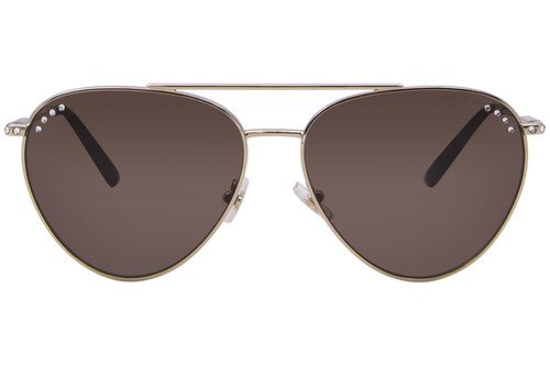 Jimmy Choo JC4002B 300673 Sunglasses Women's Pale Gold/Dark Brown Pilot 60mm - Picture 2 of 5