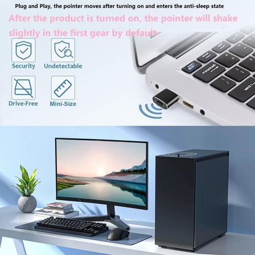 Mouse Type C Jiggler Mouse Movement Invisible Shaker USB Mouse C Simulated F3C4 - Picture 6 of 9