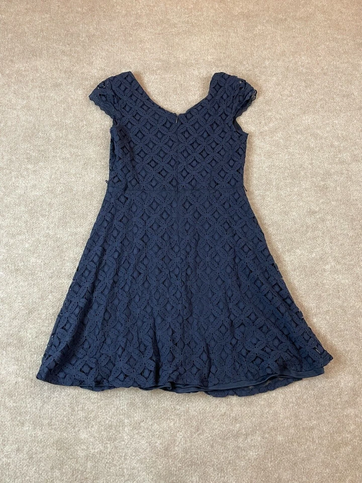 Vestido AB STUDIO talla 8 con cordones floral azul marino Foto 2 de 4