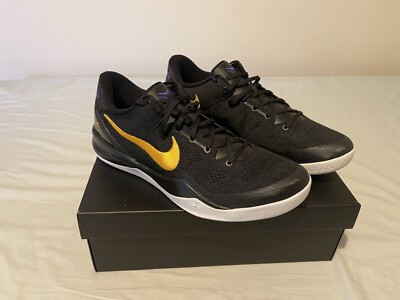 Kobe VIII Protro Black/White/Court Purple/University Gold Size