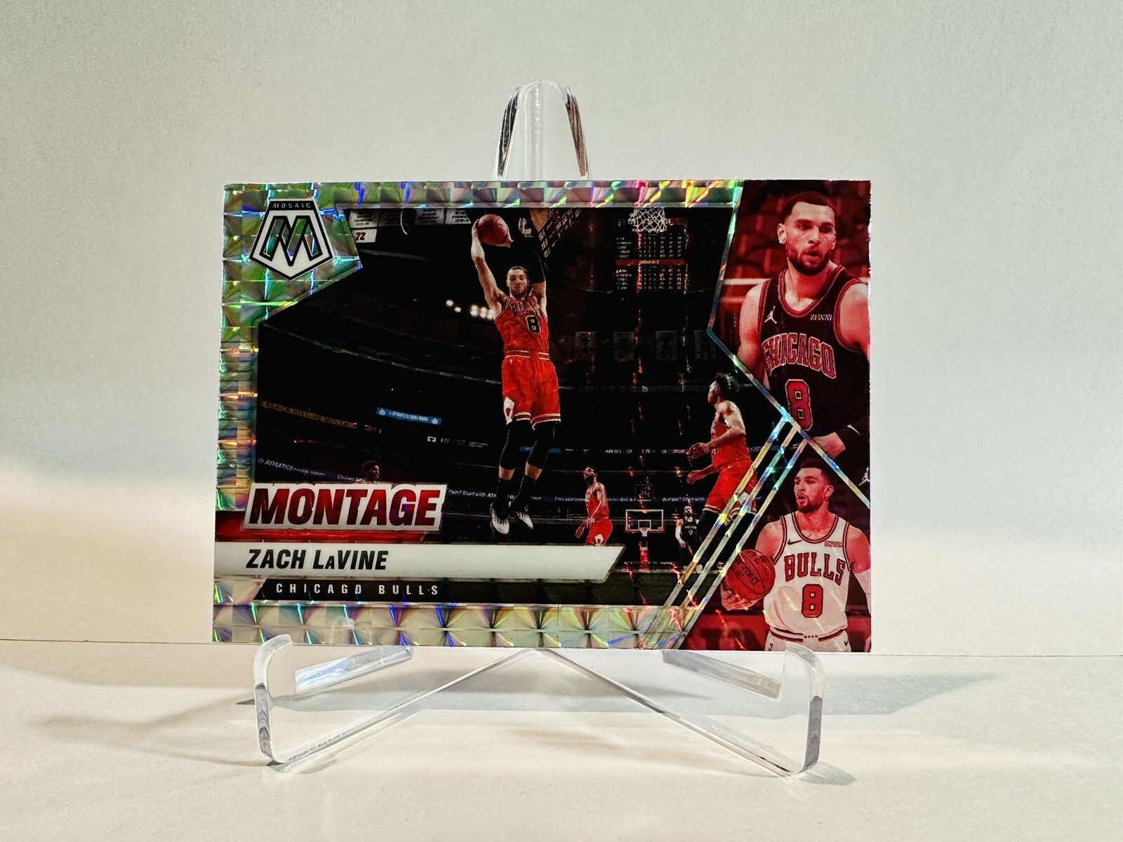 ZACH LAVINE 🏀 2021 Mosaic Basketball Montage SILVER Disco #23 🏀 Chicago Bulls