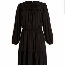 NWT Stretchy Soft Ruffle Collar Women’s Dress Ann Taylor Sz Small Designer Fall