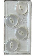 Buttons Pearlescent Round Eye 2-Hole 4-Pack 9/16" 14MM Dill No. 81 Germany