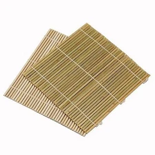 10x Set of 6 Bamboo Sushi Rolling Mats 9-1/2 Inches Square S-3987x10