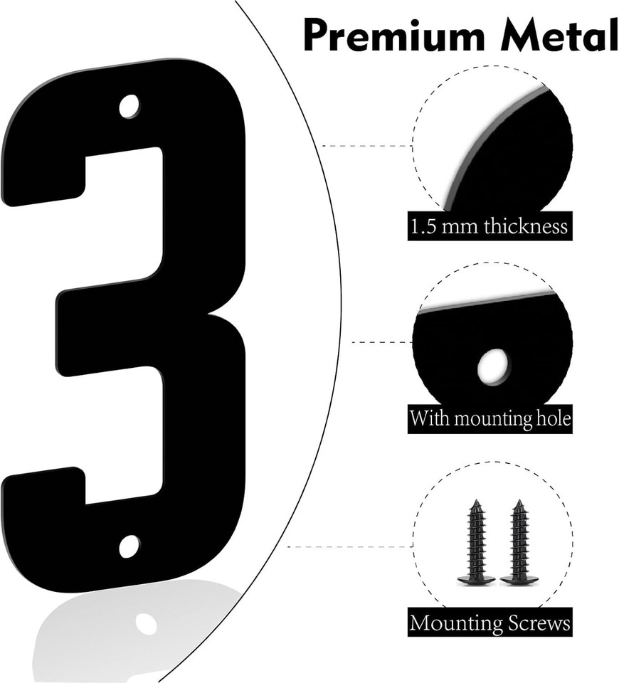 3 Inch Modern Metal House Numbers Metal Address Numbers And Letters 3-inch-modern-metal-house-numbers-metal-address-numbers-and-letters