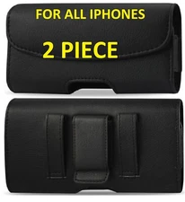 XL Belt Clip Loop Leather Horizontal Holster Pouch Case To Fit iPhone  2 Piece
