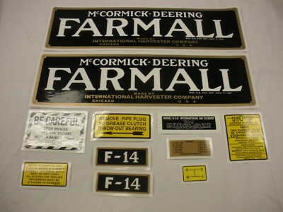 McCormick Deering F-14 Tractor Decal Set NEW FREE SHIPPING