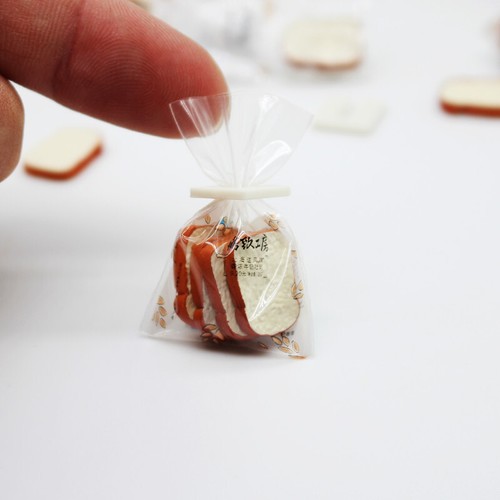 3PC 1:12 Scale Dollhouse Miniatures Tiny Food Bagged Toast Bread Accessories - Picture 3 of 6