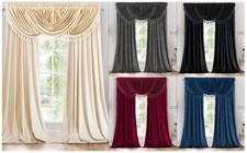Heavyweight Velvet Waterfall Valance 37x57 Single Rod Pocket Window Valance Heavyweight Velvet Waterfall Valance 37x57 Single Rod Pocket Window Valance
