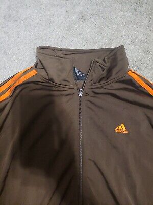 Men's Vintage Adidas Trefoil Brown Orange Track Jacket Size Men's Vintage Adidas Trefoil Brown Orange Track Jacket Size