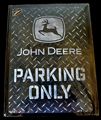 Nostalgic Art  Blechschild JOHN DEERE PARKING ONLY DIAMOND PLATE BLACK, 30 x 40