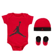  LJ0041-H24 Baby Air Jordan Bodysuit, Hat and Booties 3-PC Box Set